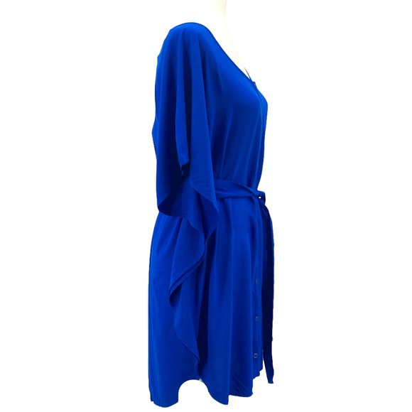 Jack by BB Dakota XS  Boho Blue & Me Forever Cobalt Blue Belted Cape Dress - Picture 10 of 10